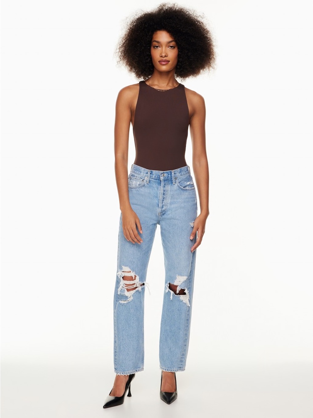 AGOLDE '90s Jean Mid Rise Relaxed Distressed Blue Jeans 27